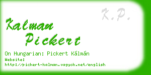 kalman pickert business card