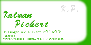 kalman pickert business card